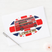 De Red London Double Decker Bus Ovale Sticker (Envelop)