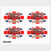 De Red London Double Decker Bus Ovale Sticker (Vel)