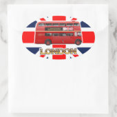 De Red London Double Decker Bus Ovale Sticker (Tas)