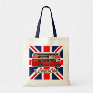 De Red London Double Decker Bus Tote Bag