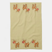 de Red Nose Reindeer Kerstgoud Theedoek (Verticaal)