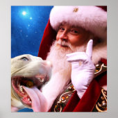 de Red Nosed Pitbull Dog & Santa Claus Poster (Voorkant)