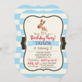 de Red Nosed Reindeer; Blue Stripes Kaart (Voorkant / Achterkant)