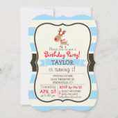 de Red Nosed Reindeer; Blue Stripes Kaart (Voorkant)