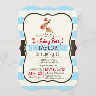 de Red Nosed Reindeer; Blue Stripes Kaart