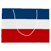 De Red White en Blue Gift Bag - Groot, glanzend Groot Cadeauzakje (Achterkant)