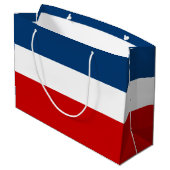De Red White en Blue Gift Bag - Groot, glanzend Groot Cadeauzakje (Achterkant Gekanteld)