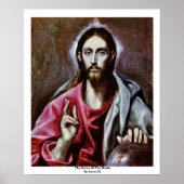 De redder van de wereld door Greco El Poster (Voorkant)