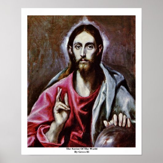 De redder van de wereld door Greco El Poster (Voorkant)