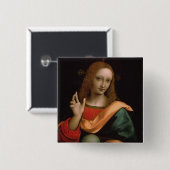 De redder van de wereld vierkante button 5,1 cm (Voorkant /achterkant)