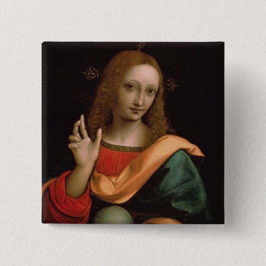 De redder van de wereld vierkante button 5,1 cm (Voorkant)