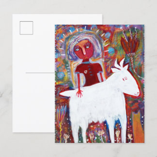 De redder van geiten briefkaart