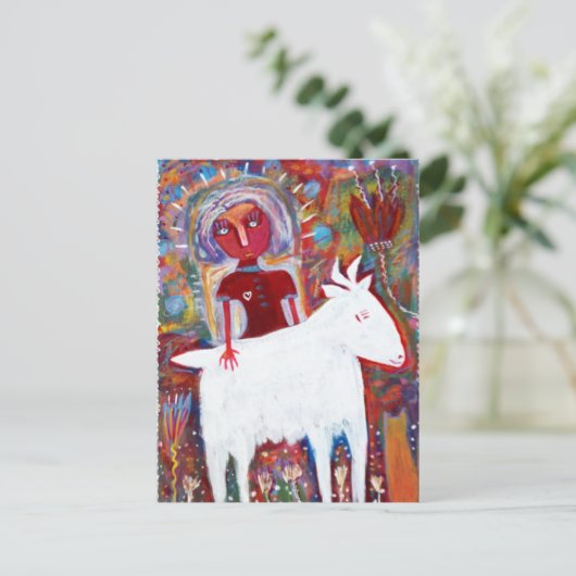 De redder van geiten briefkaart (Staand voorkant)