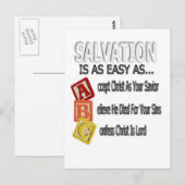 De redding is gemakkelijk als ABC Briefkaart (Voorkant / Achterkant)