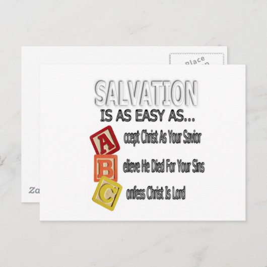 De redding is gemakkelijk als ABC Briefkaart (Voorkant / Achterkant)