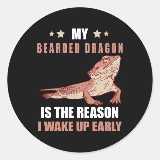 De reden Bearded Dragon Pet Reptiel Lover Tiny D Ronde Sticker (Voorkant)
