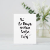 De reden dat iemand vandaag lacht, citaat kalligra briefkaart (Staand voorkant)