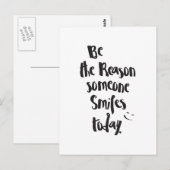 De reden dat iemand vandaag lacht, citaat kalligra briefkaart (Voorkant / Achterkant)
