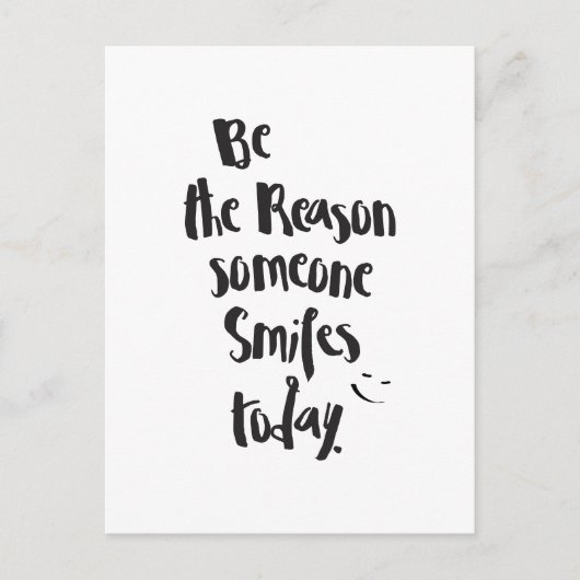 De reden dat iemand vandaag lacht, citaat kalligra briefkaart (Voorkant)