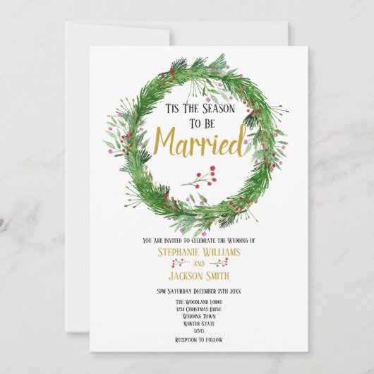 De reden om te trouwen | Winter Greenery Wedding Kaart (Voorkant)