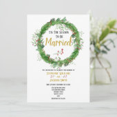 De reden om te trouwen | Winter Greenery Wedding Kaart (Staand voorkant)