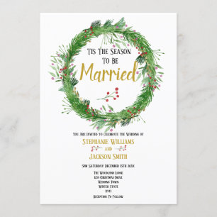 De reden om te trouwen   Winter Greenery Wedding Kaart
