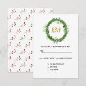 De reden om te trouwen | Winter Greenery Wedding RSVP Kaartje (Voorkant / Achterkant)