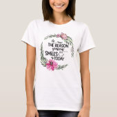 DE REDEN | Roze Floral Wreath T-shirt (Voorkant)