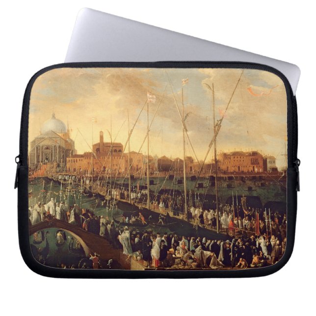 De Redentore Processie (olie op canvas) Laptop Sleeve (Voorkant)
