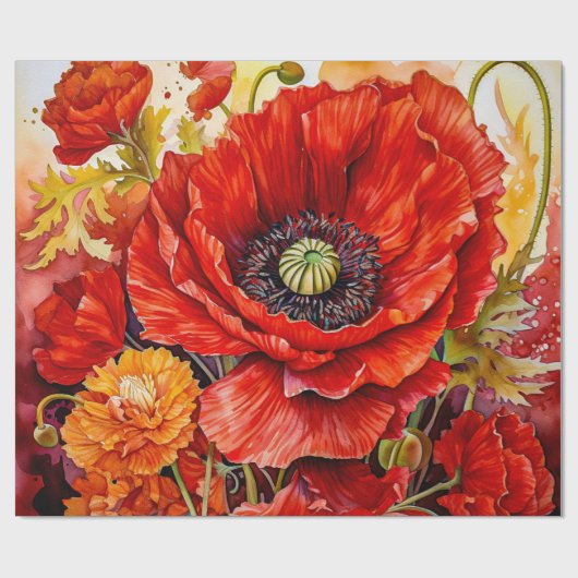 De RedPoppy Cadeaupapier (Vlak)