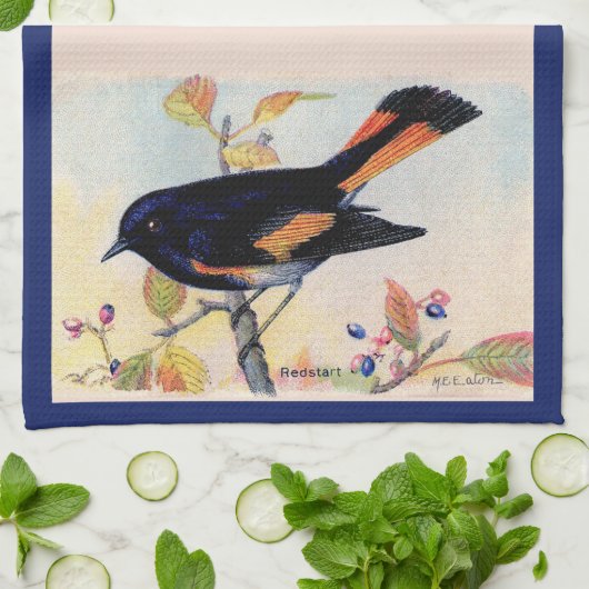 De Redstart Bird Kitchen Towel Theedoek (Gevouwen)