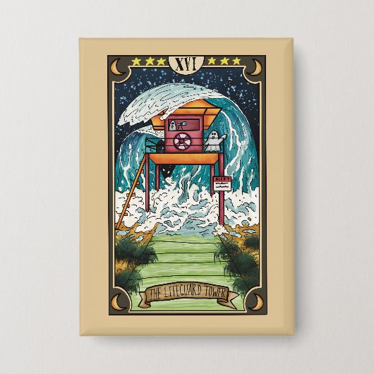 De Redtower | Grappige Tarotkaart Knop Button (Voorkant)