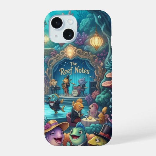 De Reef Notes Underwater Band iPhone Hoesje 15 Case (Achterkant)