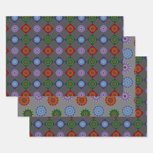 De reeks elementen Mandalas-omslagpapier Inpakpapier Vel (Set)