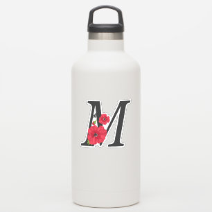De reeks van de bloem, monogram M, brief M, Sticker