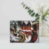 De Reeks van de Trein van de Stad van Kerstmis Feestdagenkaart (Staand voorkant)