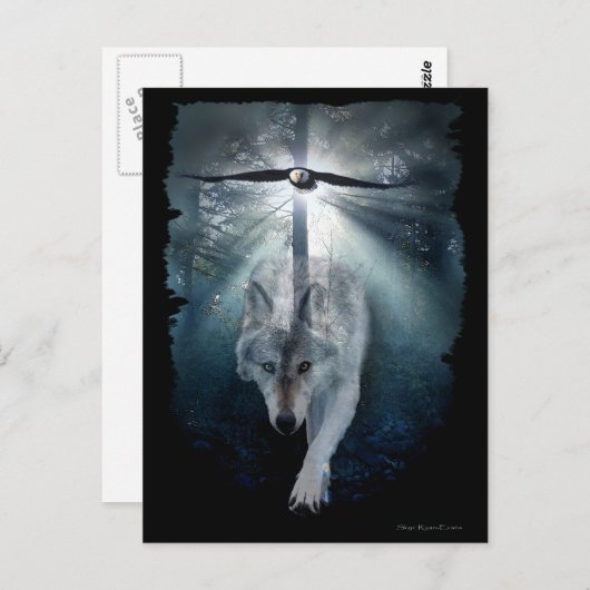 De Reeks van het Briefkaart van de WOLF & van het (Voorkant / Achterkant)