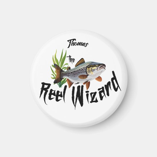 De Reel Wizard Regenboogforel Magneet (Voorkant)