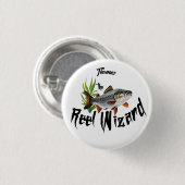 De Reel Wizard Regenboogforel Ronde Button 3,2 Cm (Voorkant /achterkant)