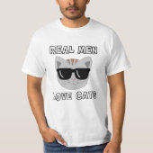 DE REËLE MANNEN HOUDEN VAN DE KATTEN Kerels Kat T- T-shirt (Voorkant)