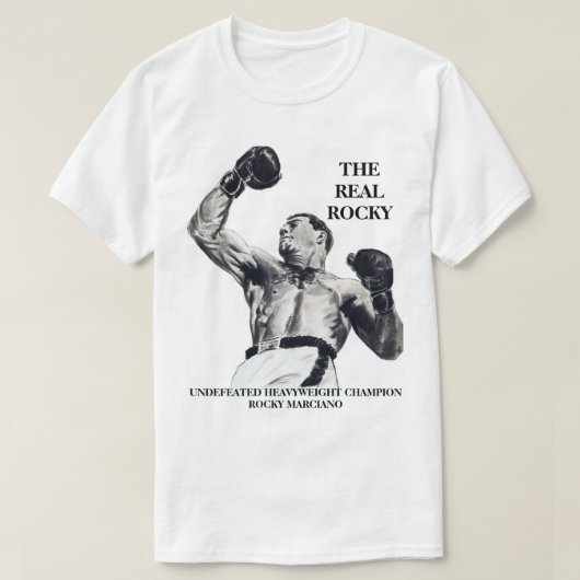 DE REËLE ROCKY "ROCKY MARCIANO" T-SHIRT (Design voorkant)