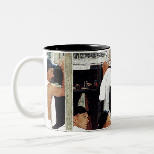 De referentie tweekleurige koffiemok (Links)