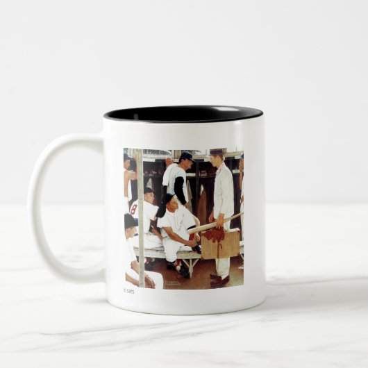 De referentie tweekleurige koffiemok (Links)