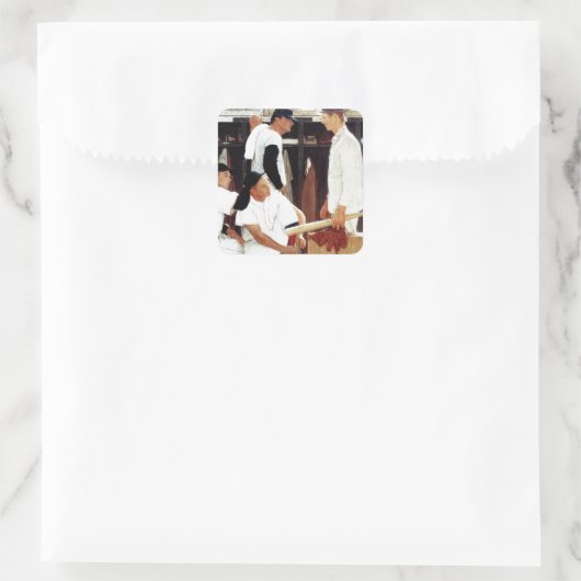 De referentie vierkante sticker (Tas)