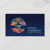 De reflectie Boom van het leven - rijk van kleuren Visitekaartje (Voorkant)