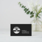 De reflectie Boom van het leven - witte wolk Visitekaartje (Staand voorkant)