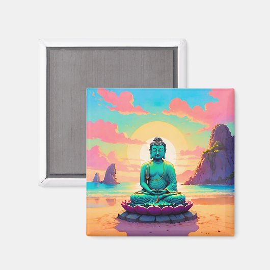 De reflectie van Boeddha’s zonsondergang Magneet (Voorkant / Achterkant)