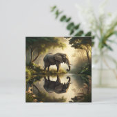 De reflectie van een olifant (Staand voorkant)