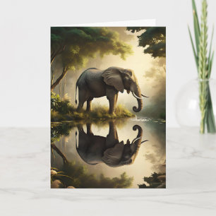De reflectie van een olifant   Gelukkige verjaarda Kaart