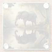 De reflectie van een olifant glazen onderzetter (Achterkant)